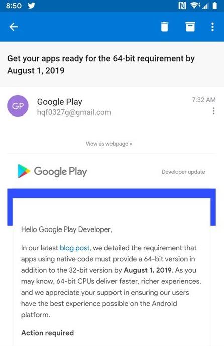 ȸGoogle Play81ǰṩAndroid 64λӦð汾